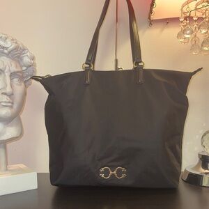 C Wonder Black Women's Tote Bag with Gold Accent (REHAB)